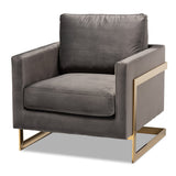 Modern European furniture - Gold Framed Velvet Accent Chair - www.oroa.com