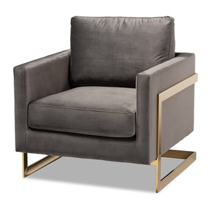   Modern European furniture - Gold Framed Velvet Accent Chair - www.oroa.com | Oroa.com