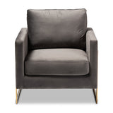 Modern European furniture - Gold Framed Velvet Accent Chair - www.oroa.com