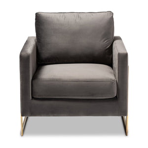   Modern European furniture - Gold Framed Velvet Accent Chair - www.oroa.com | Oroa.com