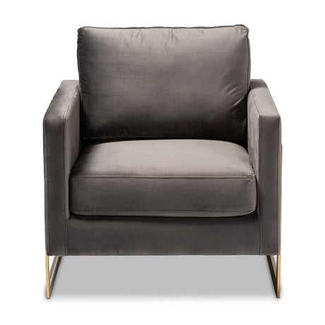 Modern European furniture - Gold Framed Velvet Accent Chair - www.oroa.com