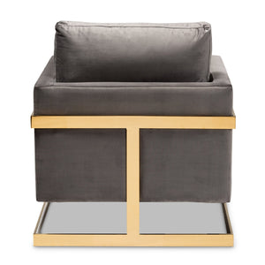   Modern European furniture - Gold Framed Velvet Accent Chair - www.oroa.com | Oroa.com