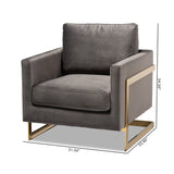 Modern European furniture - Gold Framed Velvet Accent Chair - www.oroa.com