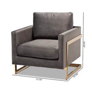   Modern European furniture - Gold Framed Velvet Accent Chair - www.oroa.com | Oroa.com