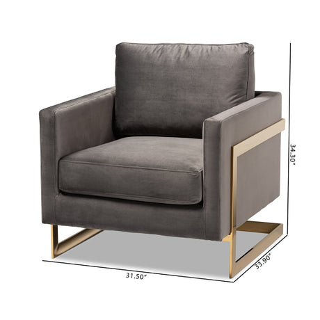 Modern European furniture - Gold Framed Velvet Accent Chair - www.oroa.com