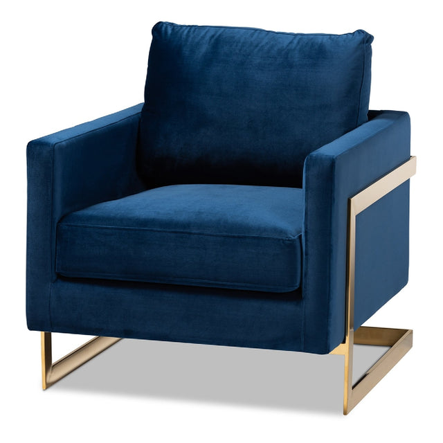 Modern European furniture - Gold Framed Velvet Accent Chair - www.oroa.com