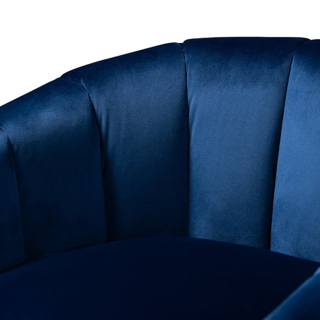 Modern European furniture - Blue Velvet Accent Chair - www.oroa.com
