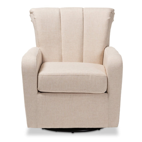Modern European furniture - Beige Fabric Swivel Chair - www.oroa.com