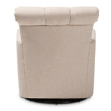 Modern European furniture - Beige Fabric Swivel Chair - www.oroa.com