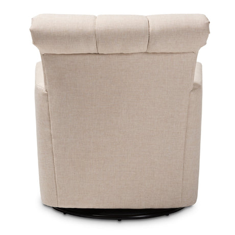 Modern European furniture - Beige Fabric Swivel Chair - www.oroa.com
