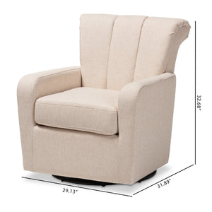 Modern European furniture - Beige Fabric Swivel Chair - www.oroa.com
