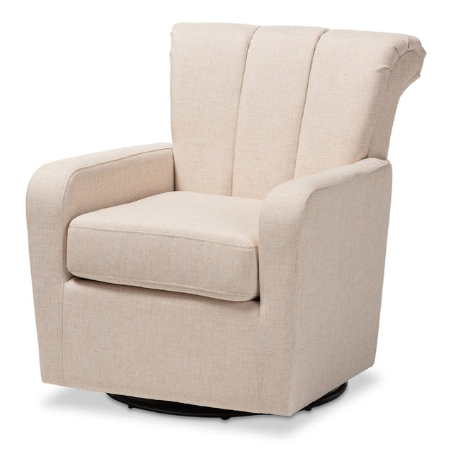 Modern European furniture - Beige Fabric Swivel Chair - www.oroa.com