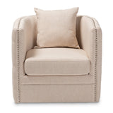 Modern European furniture - Tufted Beige Swivel Chair - www.oroa.com