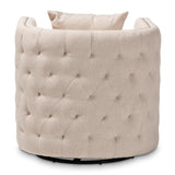 Modern European furniture - Tufted Beige Swivel Chair - www.oroa.com