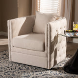 Modern European furniture - Tufted Beige Swivel Chair - www.oroa.com