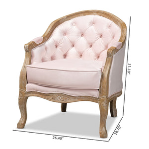   Modern European furniture - Tufted Pink Velvet Accent Chair - www.oroa.com | Oroa.com