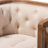 Modern European furniture - Button Tufted Beige Accent Barrel Chair - www.oroa.com