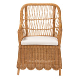 Modern European furniture - Scalloped Rattan Accent Chair - www.oroa.com