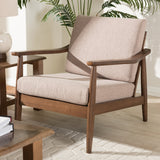 Modern European furniture - Walnut Framed Lounge Chair - www.oroa.com