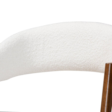 Modern European furniture - White Boucle Curved Dining Chairs 2 - www.oroa.com