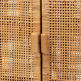 Modern European furniture - Mahogany Framed Rattan Cabinet - www.oroa.com