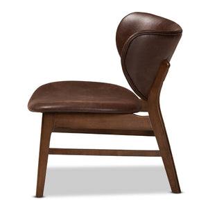 Modern European furniture - Brown Leather Effect Accent Chair  - www.oroa.com