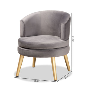 Round Velvet Accent Chair | Bali Loom Baptiste | Oroa.com