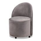 Modern European furniture - Studded Velvet Rolling Accent Chair - www.oroa.com