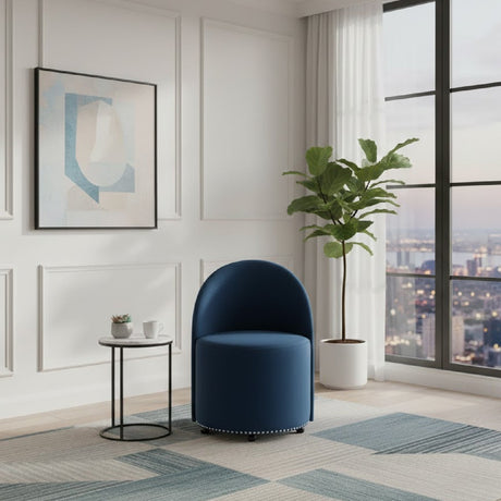 Studded Velvet Rolling Accent Chair | Bali Loom Bethel | Oroa.com