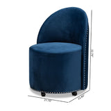 Modern European furniture - Studded Velvet Rolling Accent Chair - www.oroa.com