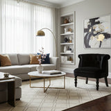 Black Velvet Vanity Accent Chair | Bali Loom Flax