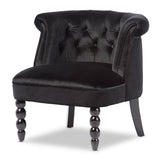 Modern European furniture - Black Velvet Vanity Accent Chair - www.oroa.com