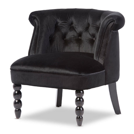   Modern European furniture - Black Velvet Vanity Accent Chair - www.oroa.com | Oroa.com