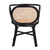 Modern European furniture - Black Framed Rattan Dining Chair - www.oroa.com