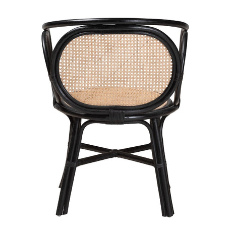 Modern European furniture - Black Framed Rattan Dining Chair - www.oroa.com