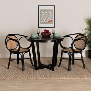 Modern European furniture - Black Framed Rattan Dining Chair - www.oroa.com