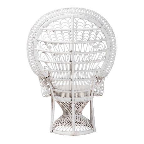 Modern European furniture - White Rattan Peacock Chair - www.oroa.com