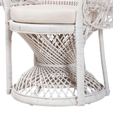 Modern European furniture - White Rattan Peacock Chair - www.oroa.com