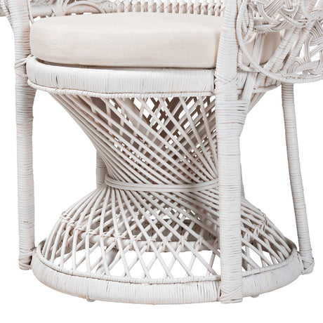 Modern European furniture - White Rattan Peacock Chair - www.oroa.com
