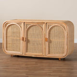 Modern European furniture - Handcrafted Rattan 3 Door Cabinet - www.oroa.com
