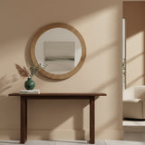 Modern European furniture - Woven Seagrass Round Wall Mirror - www.oroa.com