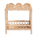 Modern European furniture -Rattan Scalloped 2 Tier End Table - www.oroa.com