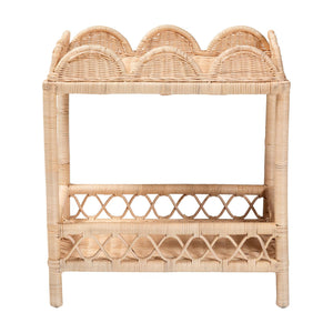 Rattan Scalloped 2 Tier End Table | Bali Loom Eloisa | Oroa.com