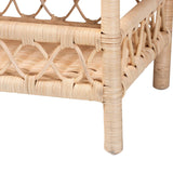 Modern European furniture -Rattan Scalloped 2 Tier End Table - www.oroa.com
