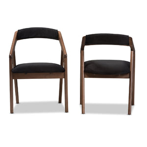 Black Velvet Dining Chairs 2 | Bali Loom Wendy | Oroa.com
