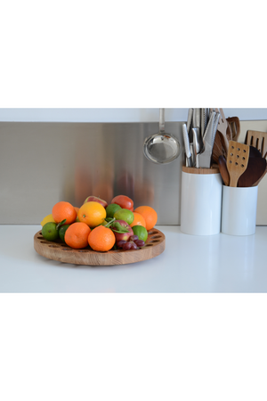Natural Oak Round Fruit Bowl | Wireworks Geo | Oroa.com