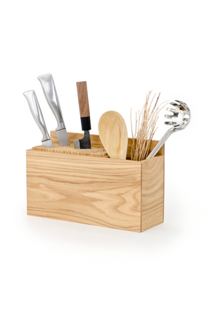 Wooden Rectangular Utensils Holder | Wireworks Block | Oroa.com
