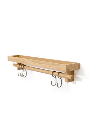5-Hook Wooden Utensils Shelf | Wireworks | Oroa.com