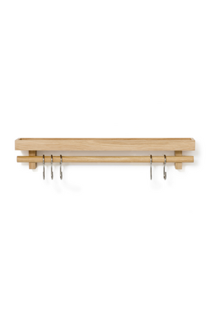 5-Hook Wooden Utensils Shelf | Wireworks | Oroa.com