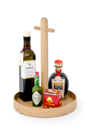 Round Wood Condiment T top Tray | Wireworks | Oroa.com